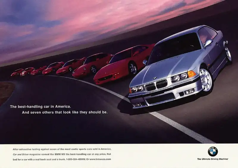Vintage auto ad: BMW, The Best Handling Car in America, and Seven Others that Look Like They Should Be.